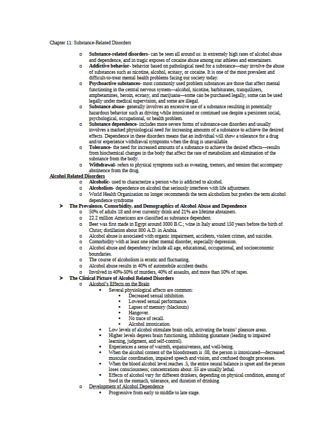 Substance Use and Related Disorders