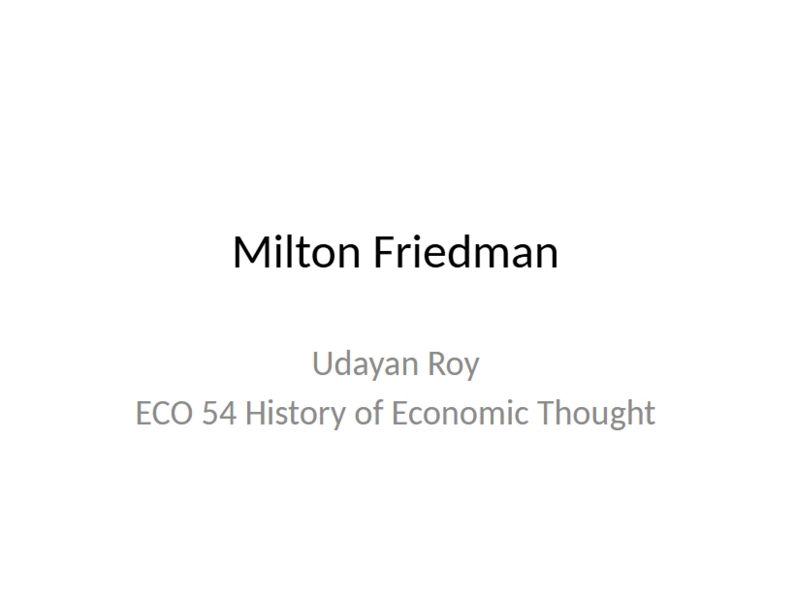 Friedman, Milton