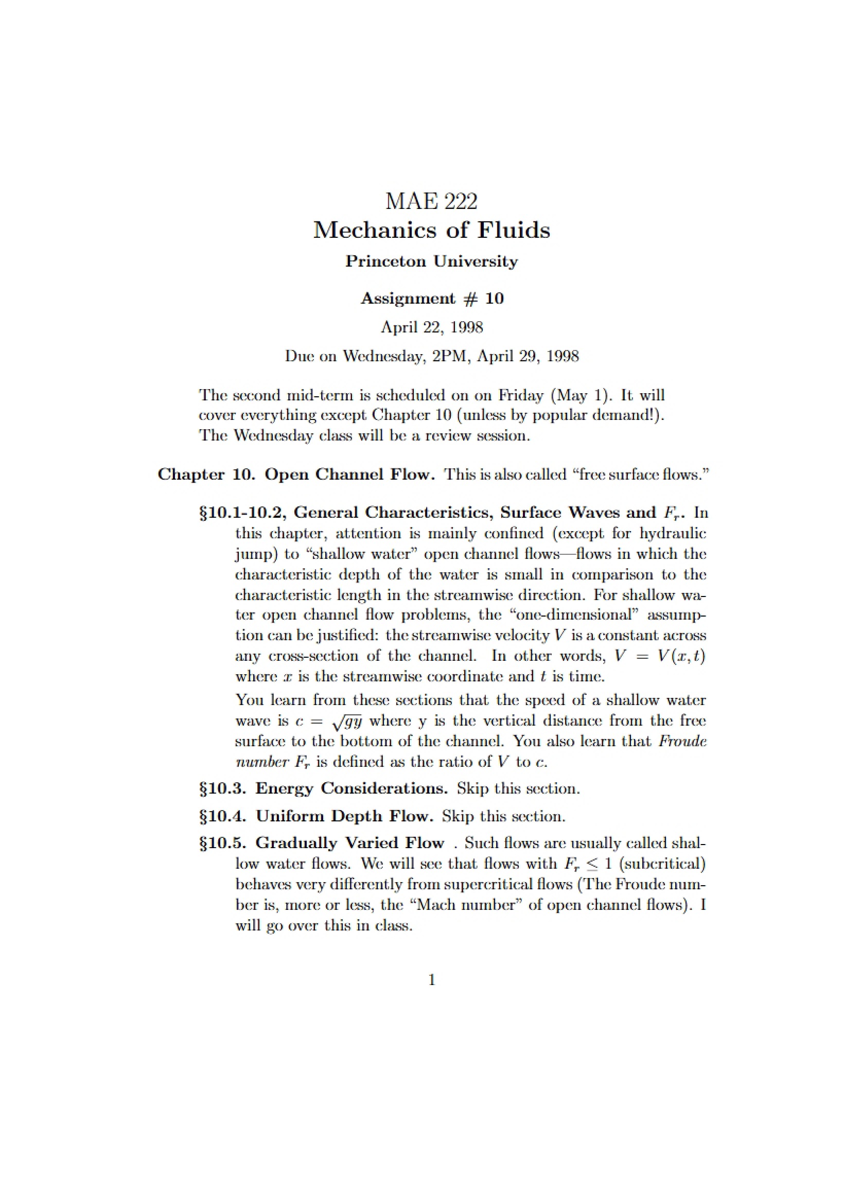Fluid Mechanics