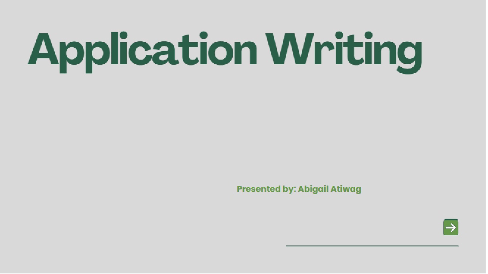 Professional Application Writing
