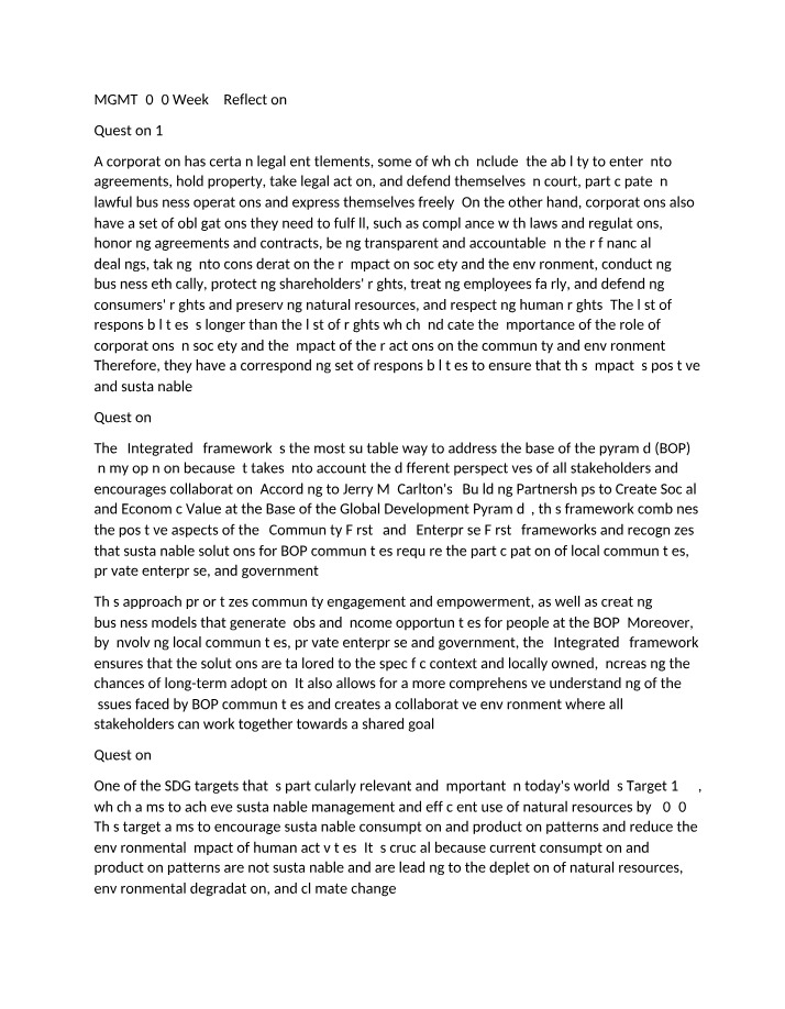 Week 2 Reflection - MGMT