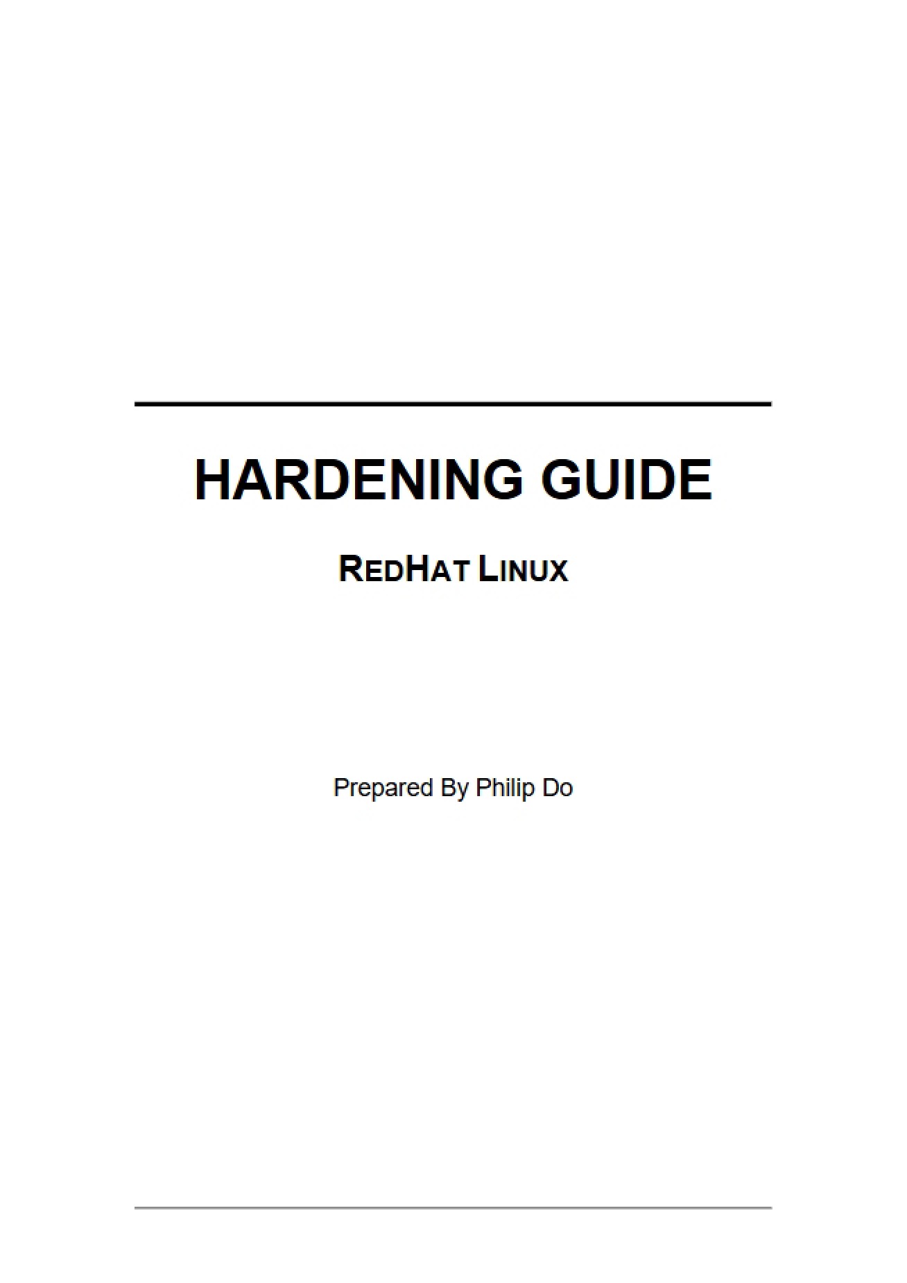 Guide to System Hardening