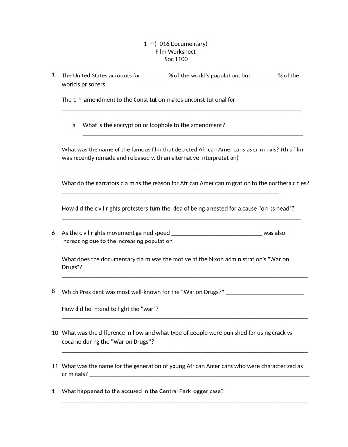 Worksheet 13