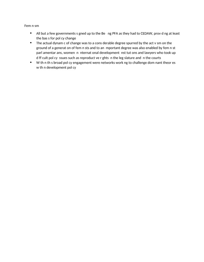 Feminism Study Notes