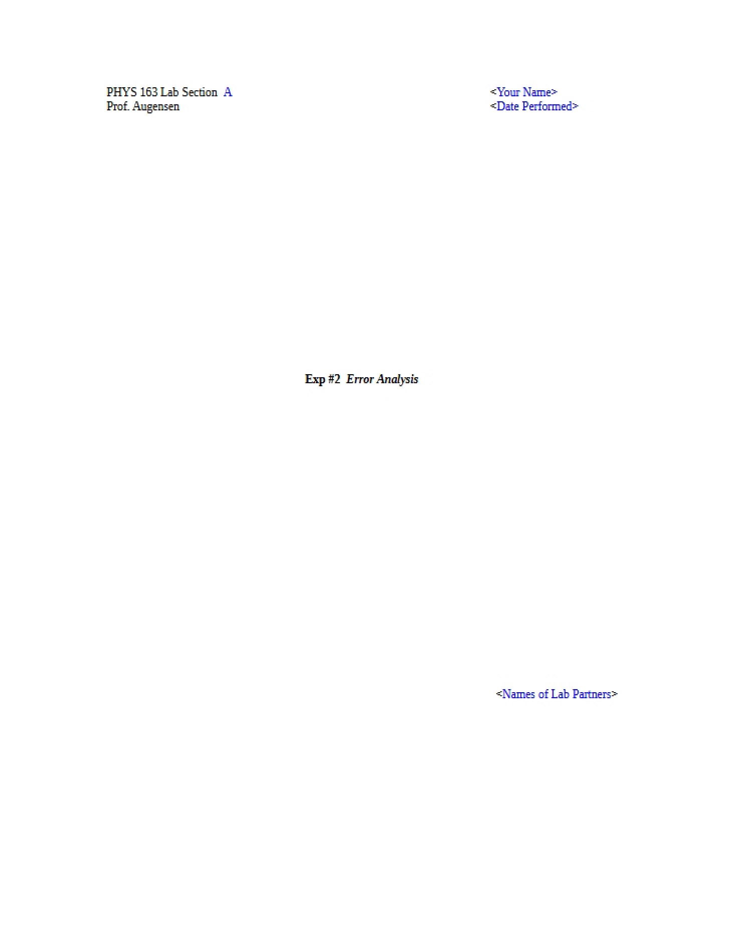 Error Analysis