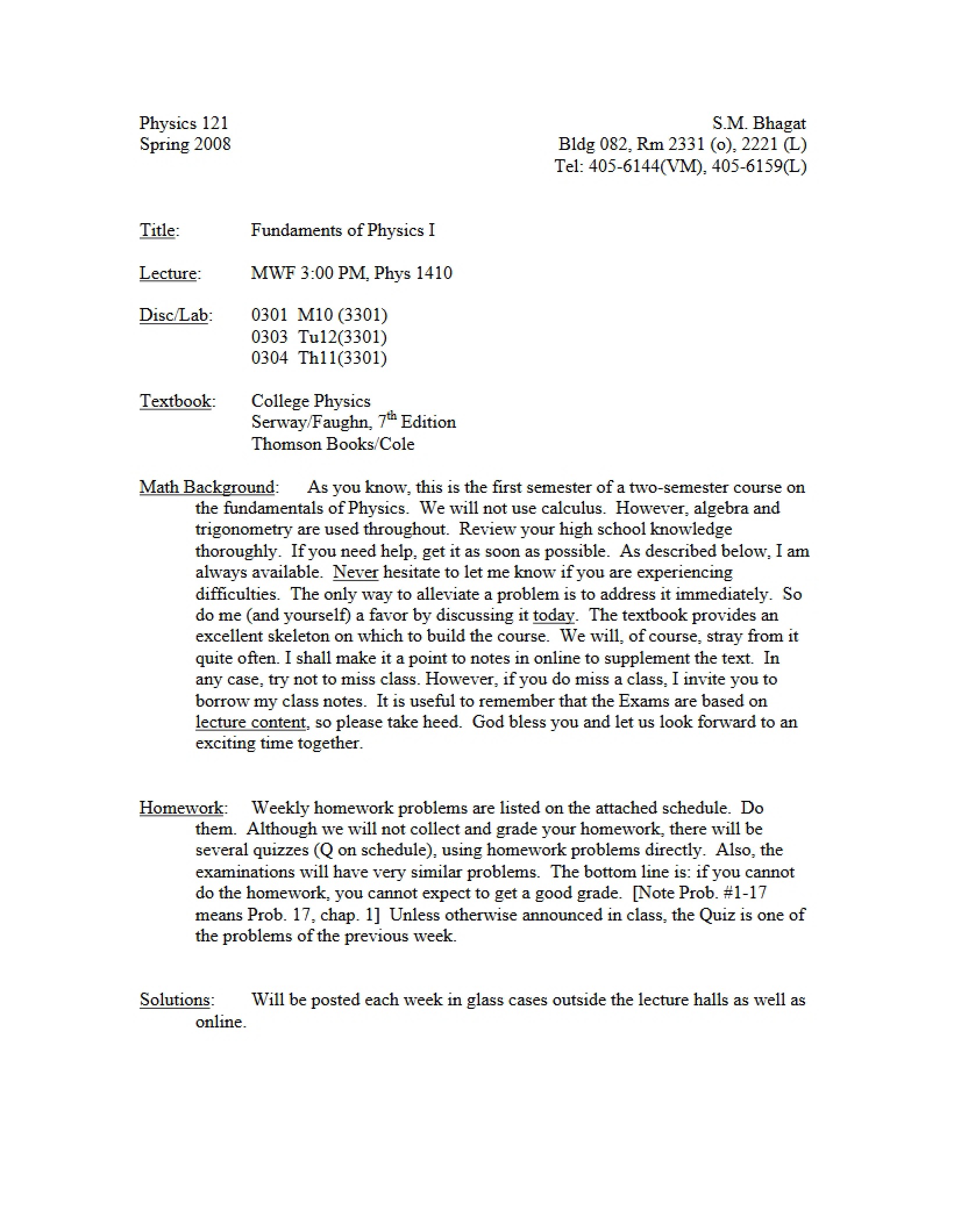 General Syllabus