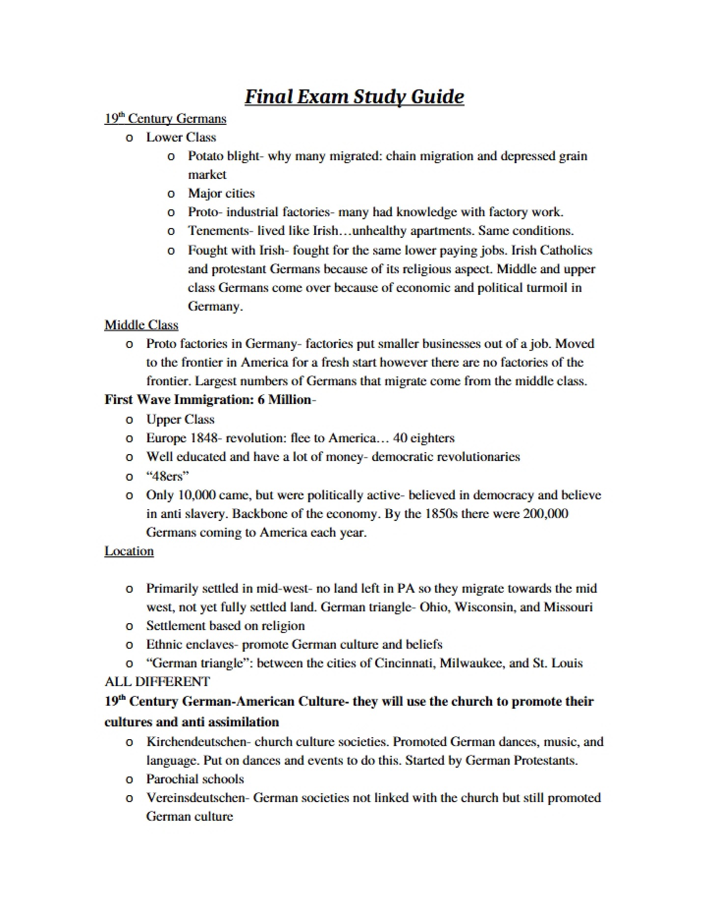 Last Course Exam
