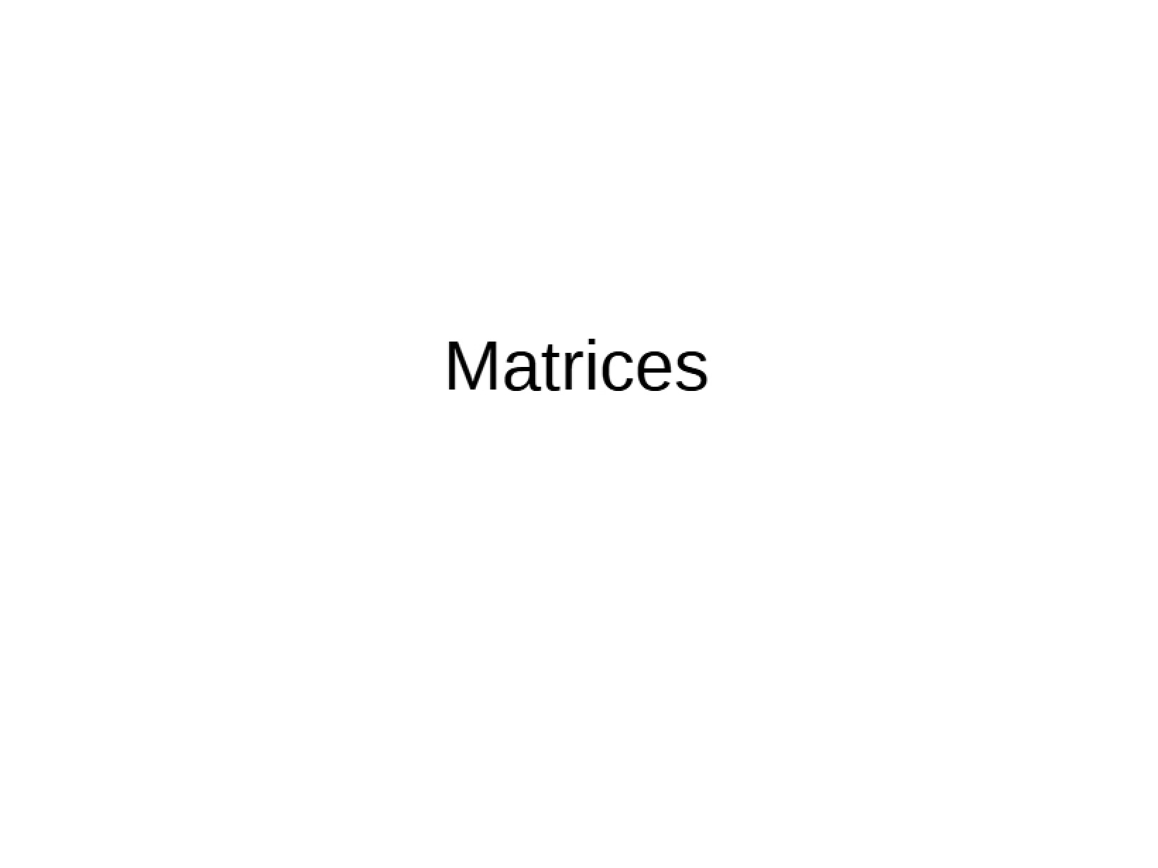 Matrix Structures
