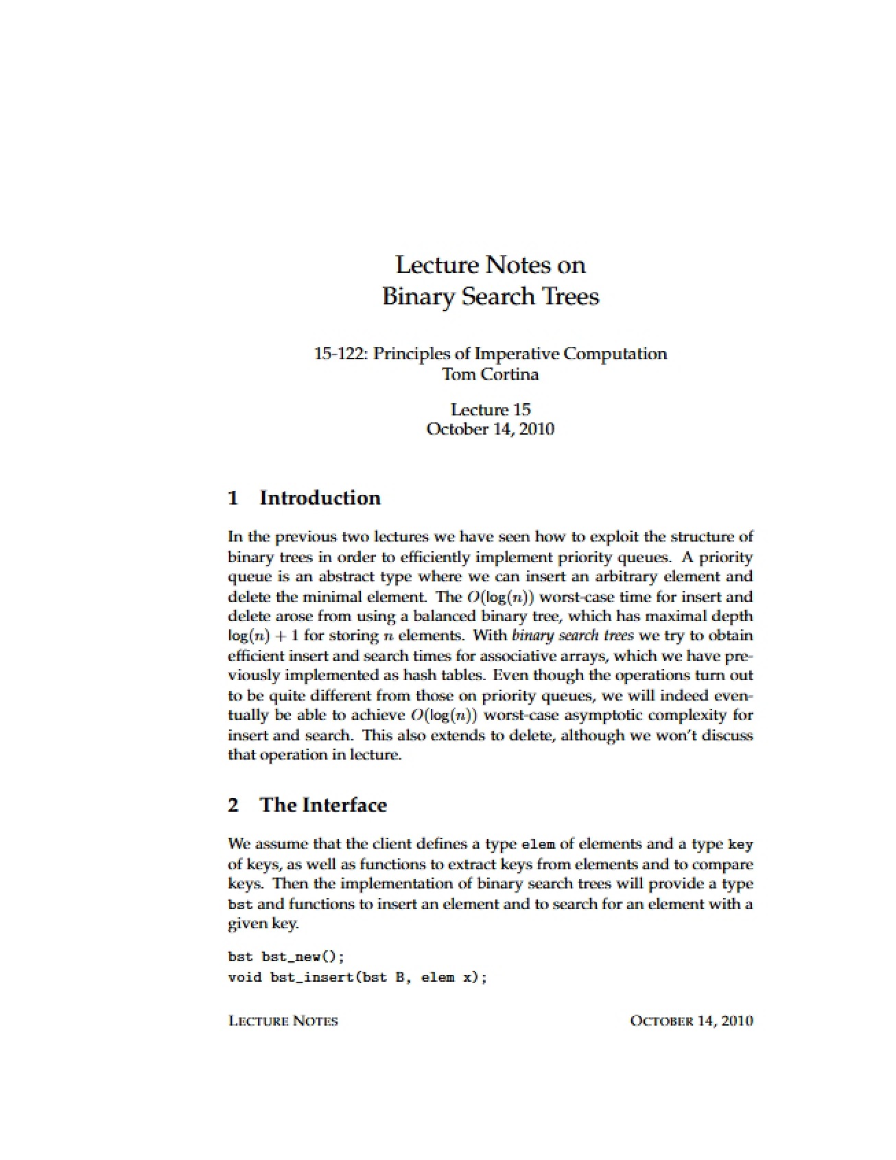 Fourth Imperative Computation Lecture