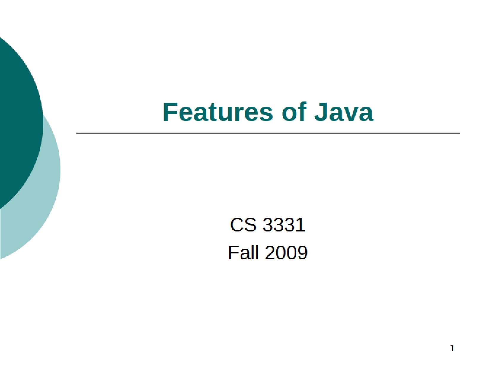Java Features Overview - 36 Pages