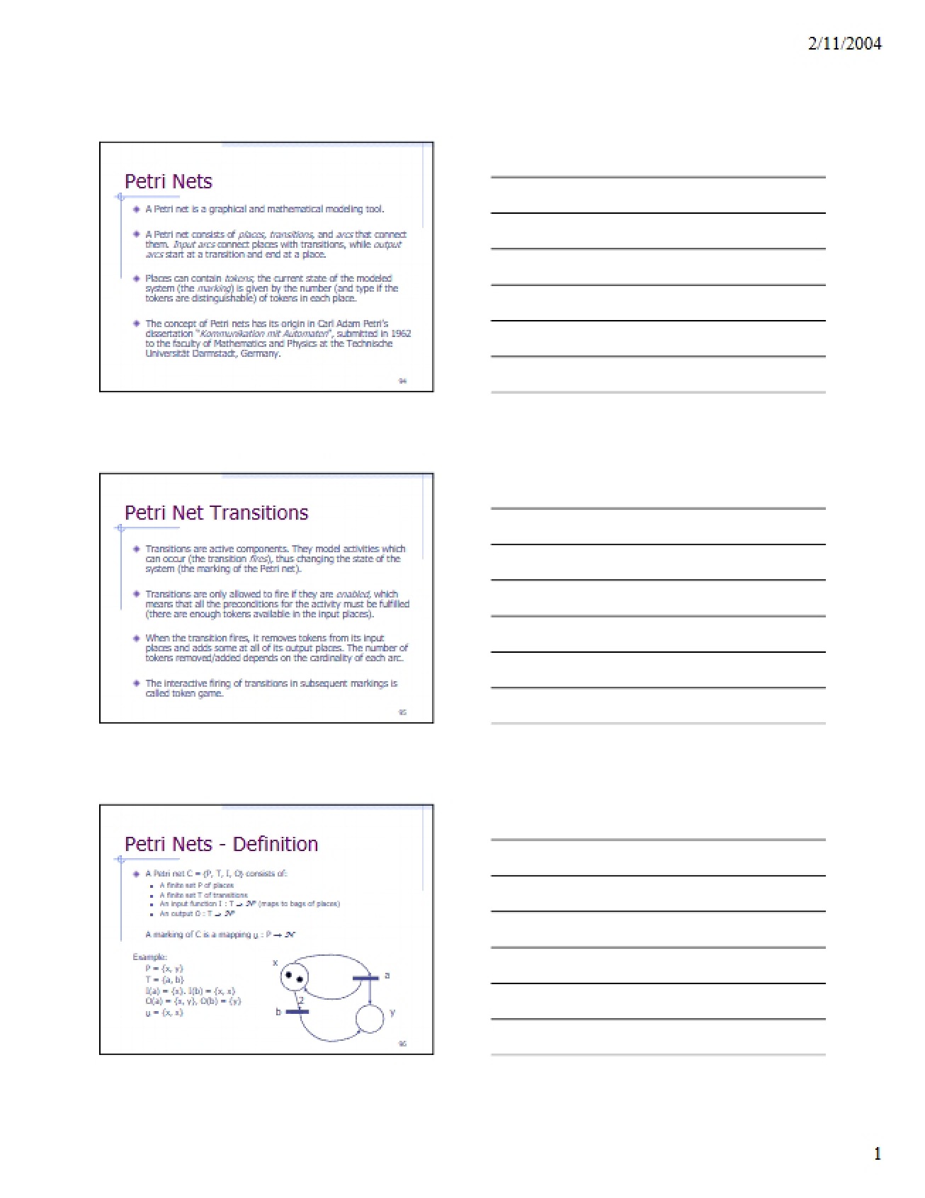 Third Handout on Petri Nets