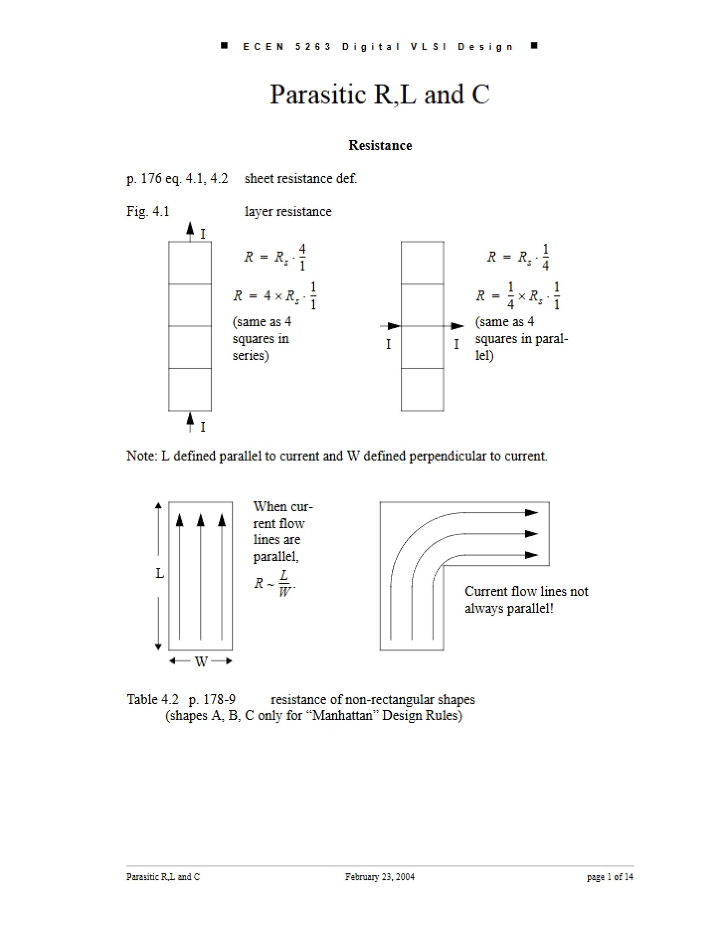 Parasitics Capacitance, Inductance, and Resistance