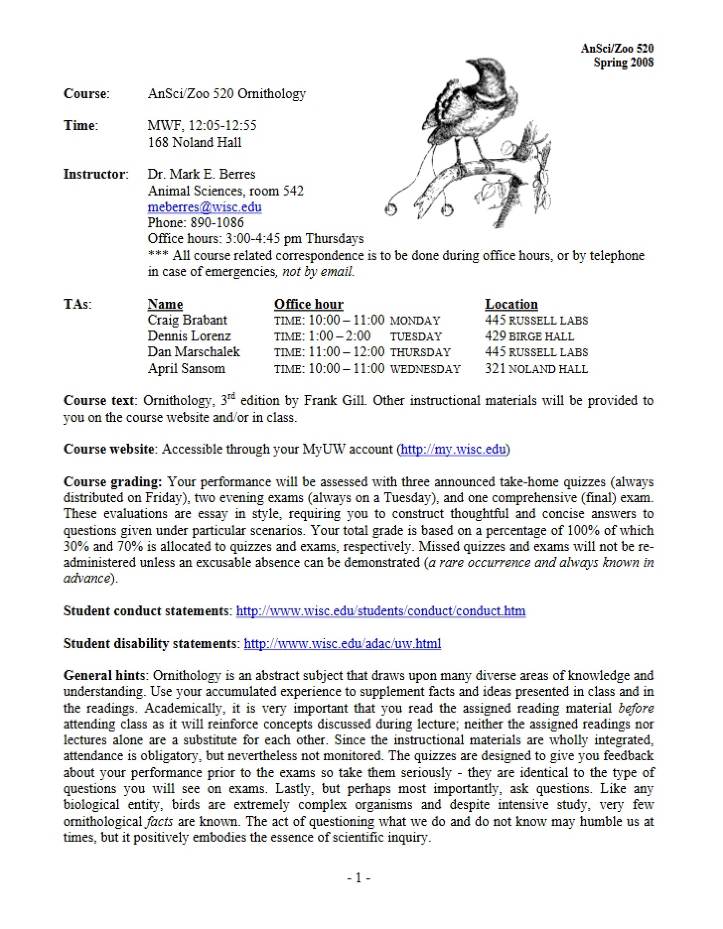 Class Syllabus
