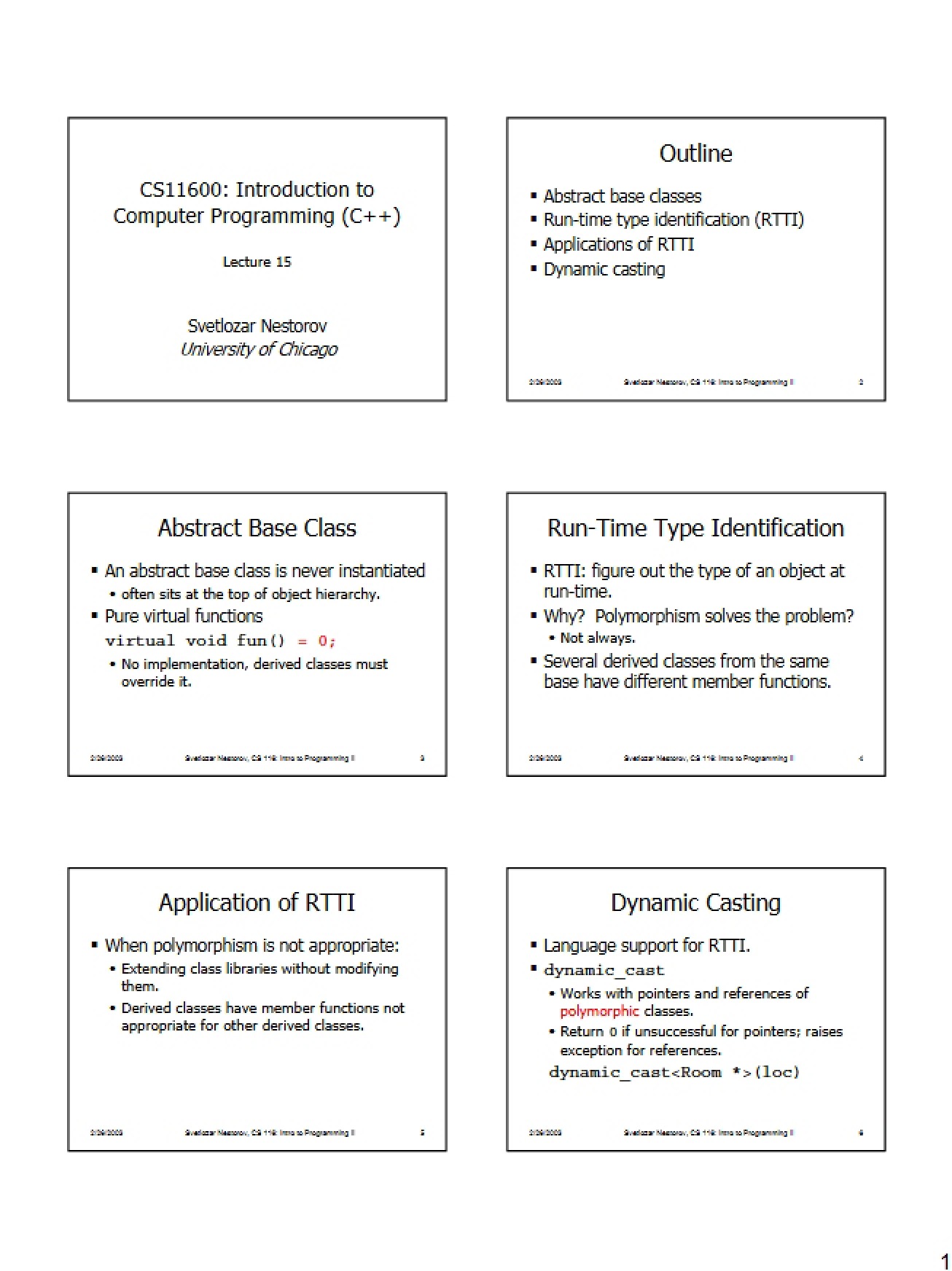 Programming Course Lecture Notes