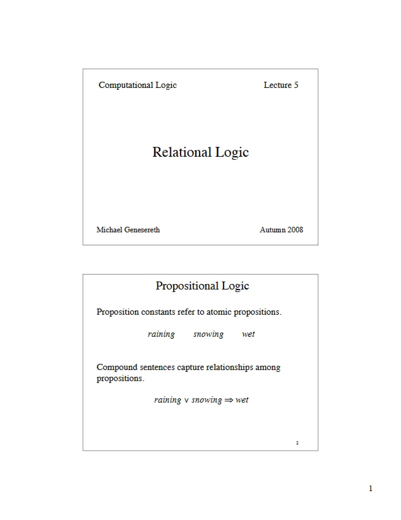 Relational Logic (Set 4)