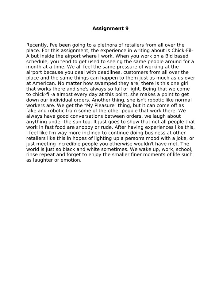 Marketing Analysis - Assignment 9