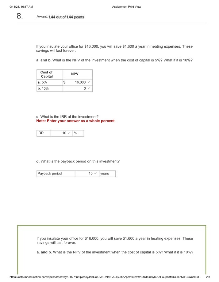 Week 4 Finance Homework #8 Solutions