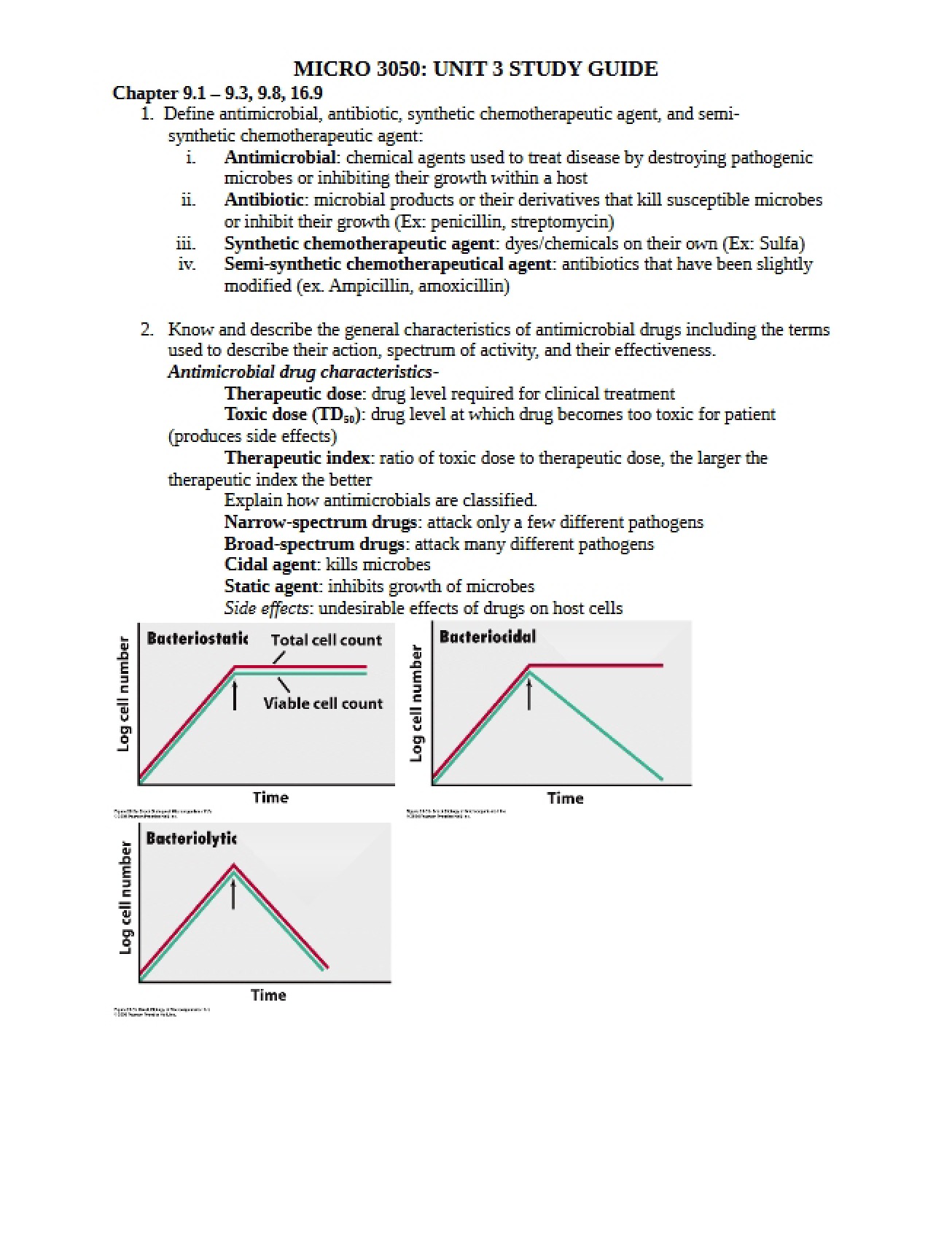 Study Guide for MICRO3050 Unit 3
