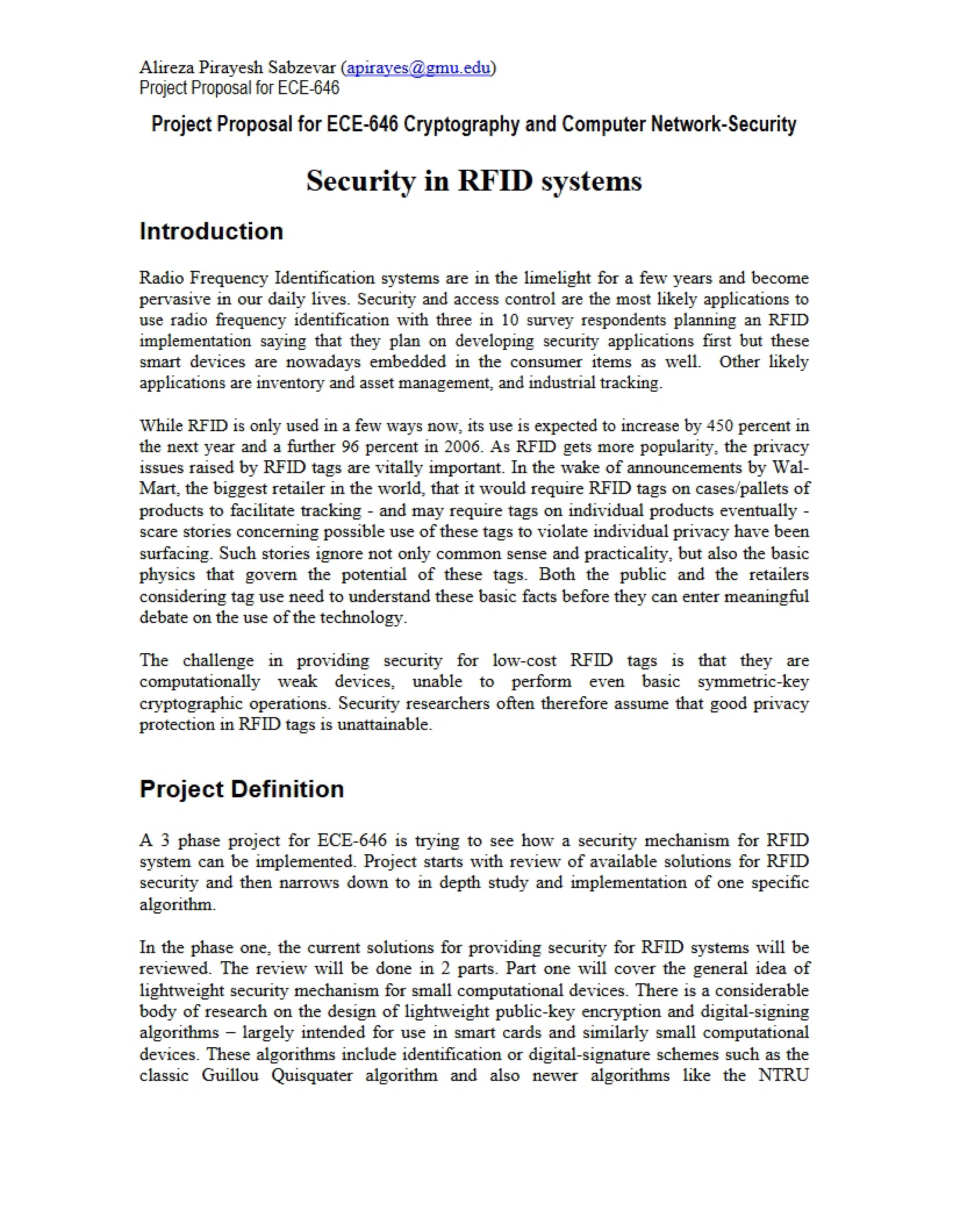 RFID System Security Analysis