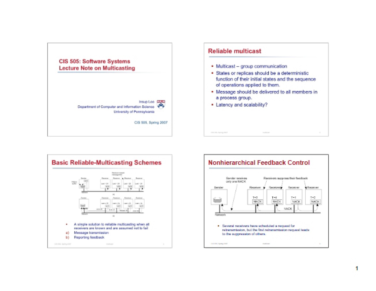 Multicasting Lecture Notes