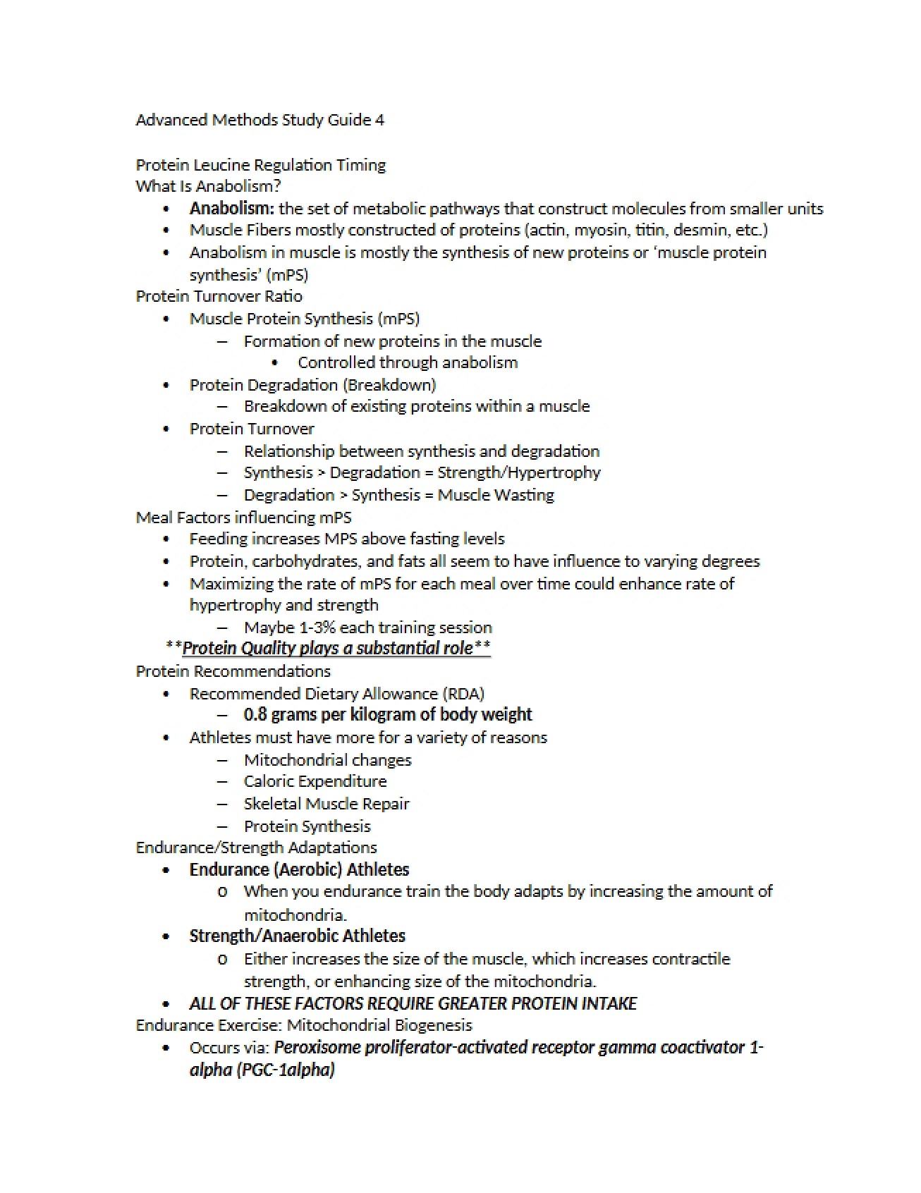 Study Guide 4 Advanced Methods