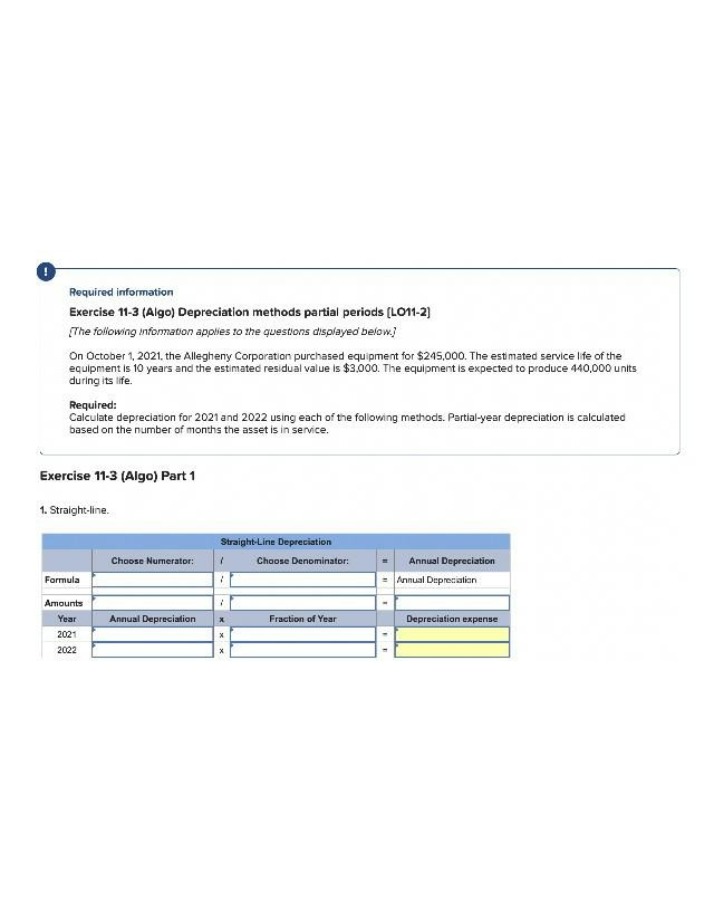 Depreciation Methods for Partial Periods - Exercise 11-3