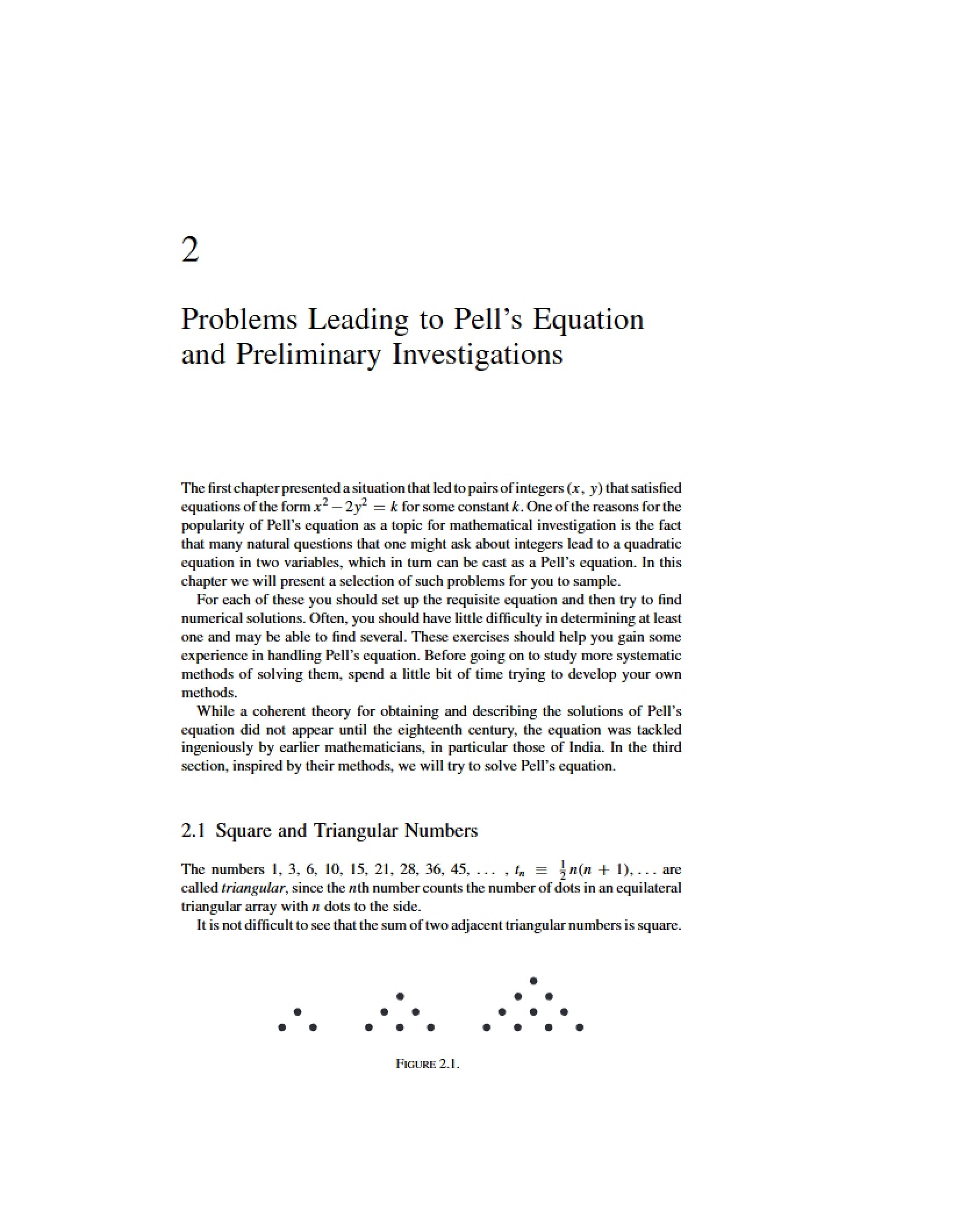 Pell's Equation Problems and Investigations