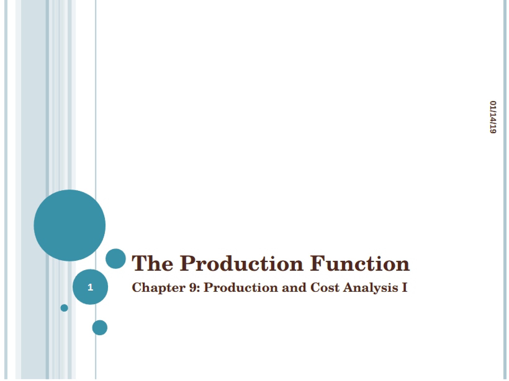 Analysis of Production and Cost Chapter Nine