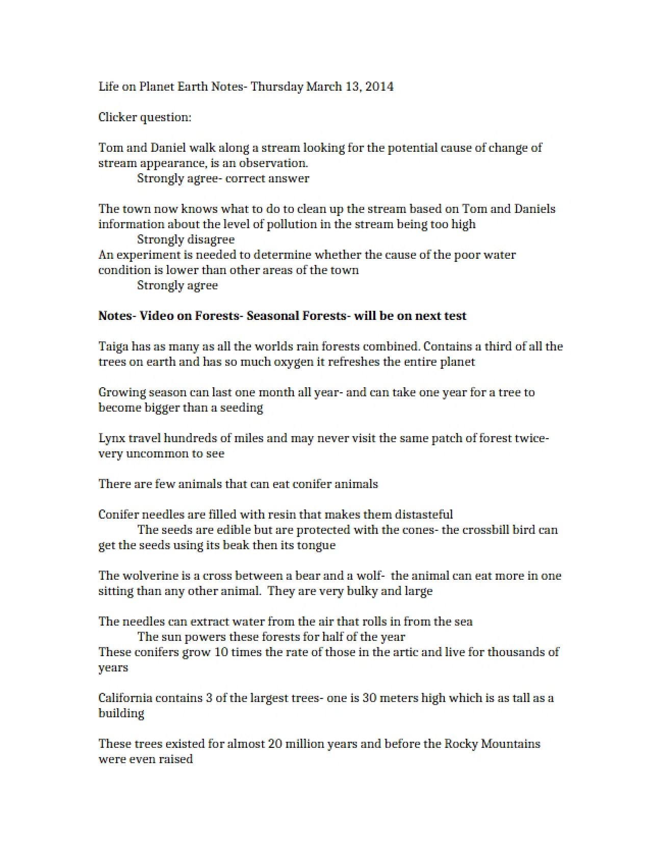 Planet Earth Lecture Notes