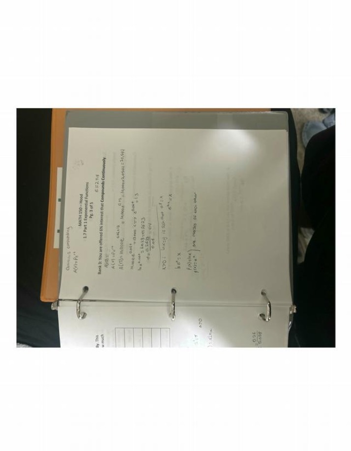 MATH 150 (Hood) - Exponential Functions, 1.7 Part 1
