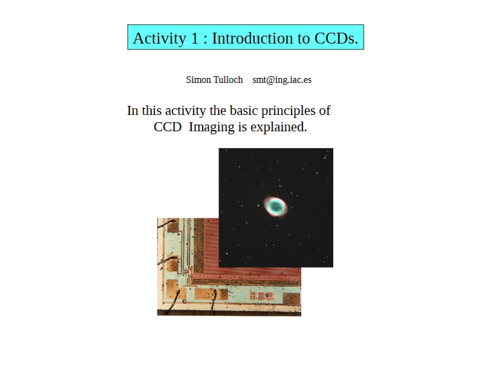 CCDs Introduction