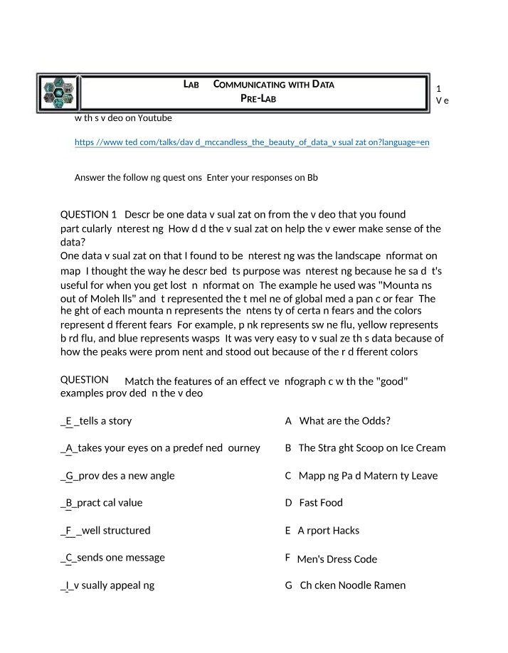Pre-Lab Worksheet 4