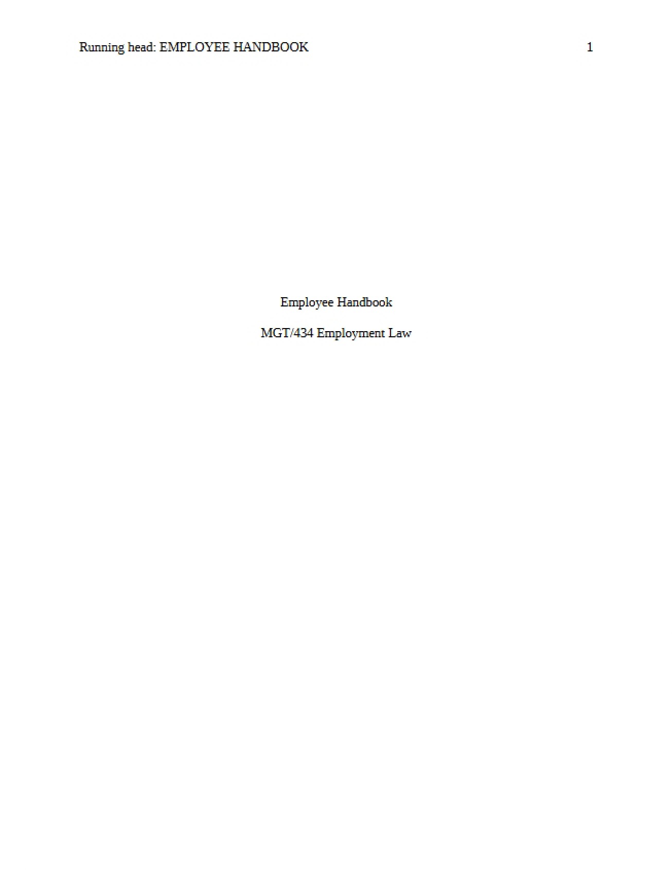Manual for Employees