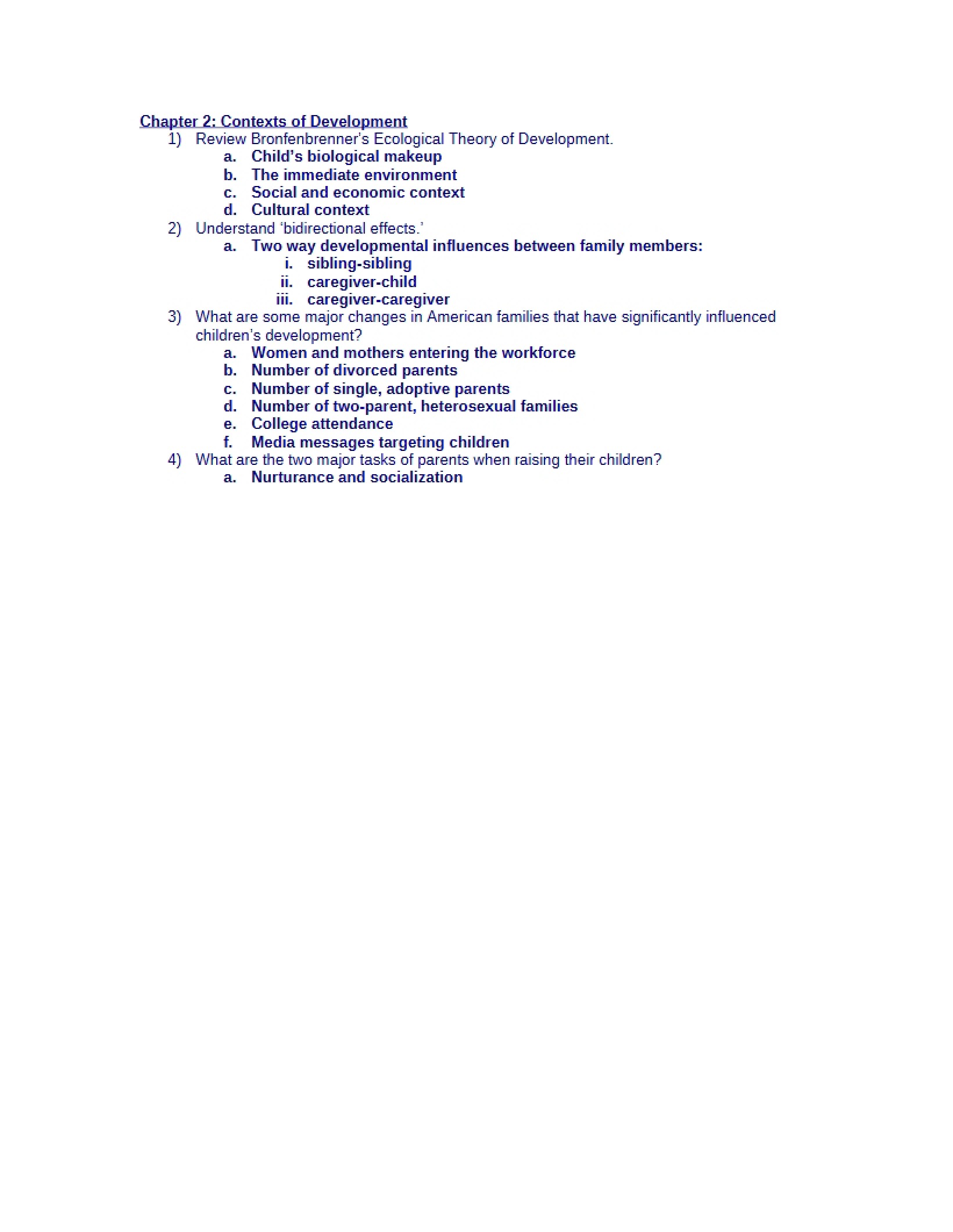 Developmental Contexts - Chapter 2
