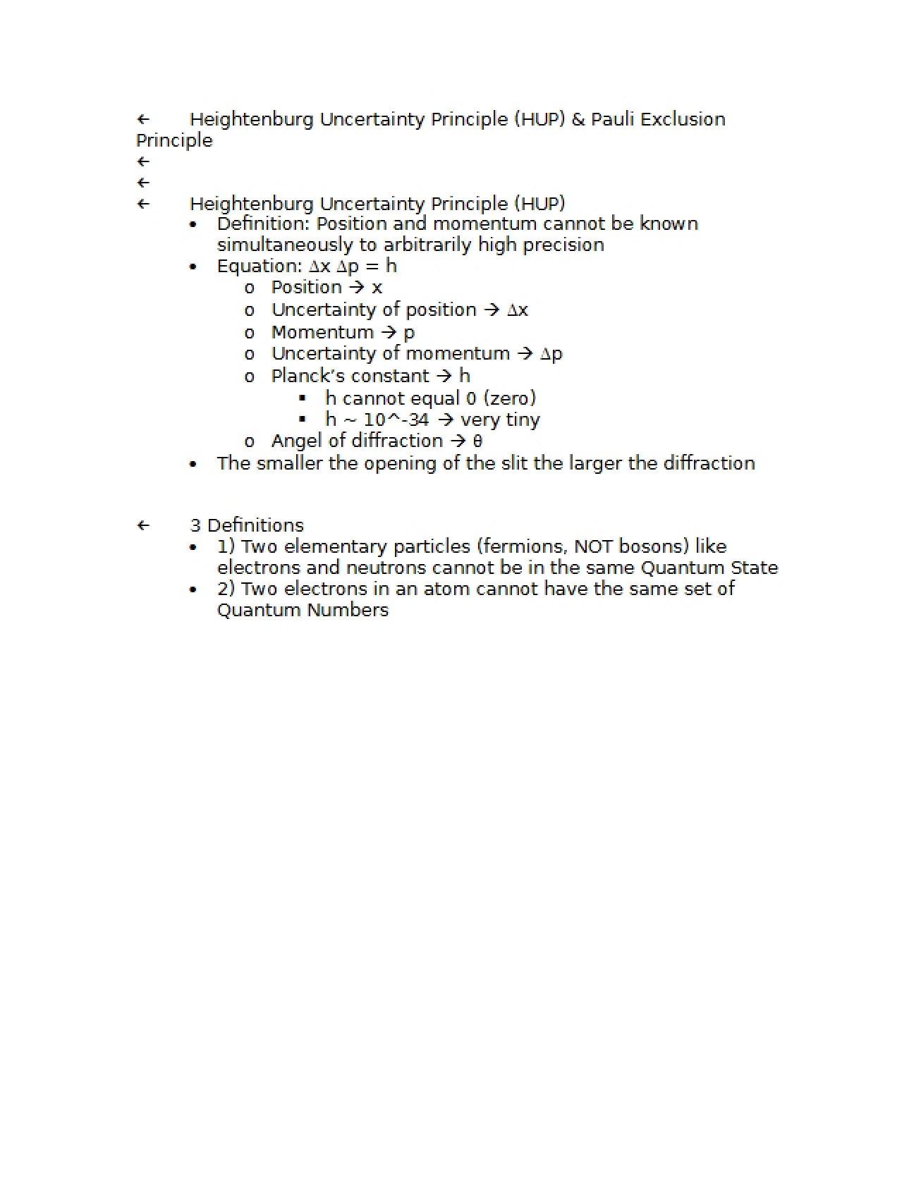 Pauli Exclusion and Heisenberg Uncertainty Principles