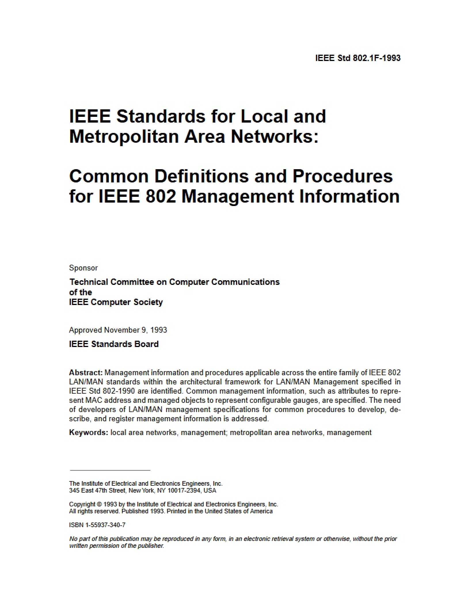 Procedures and Common Definitions