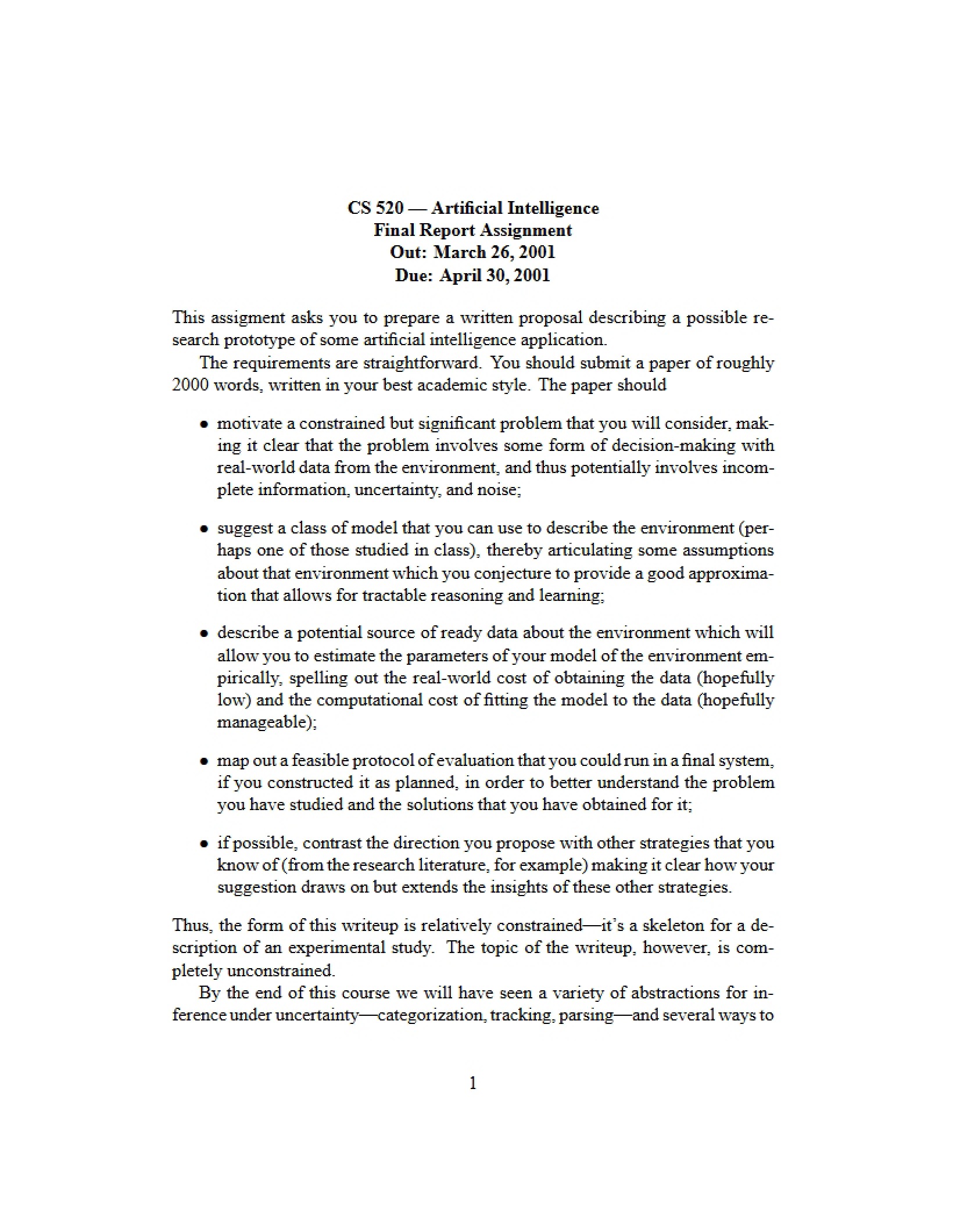 Assignment Final Report