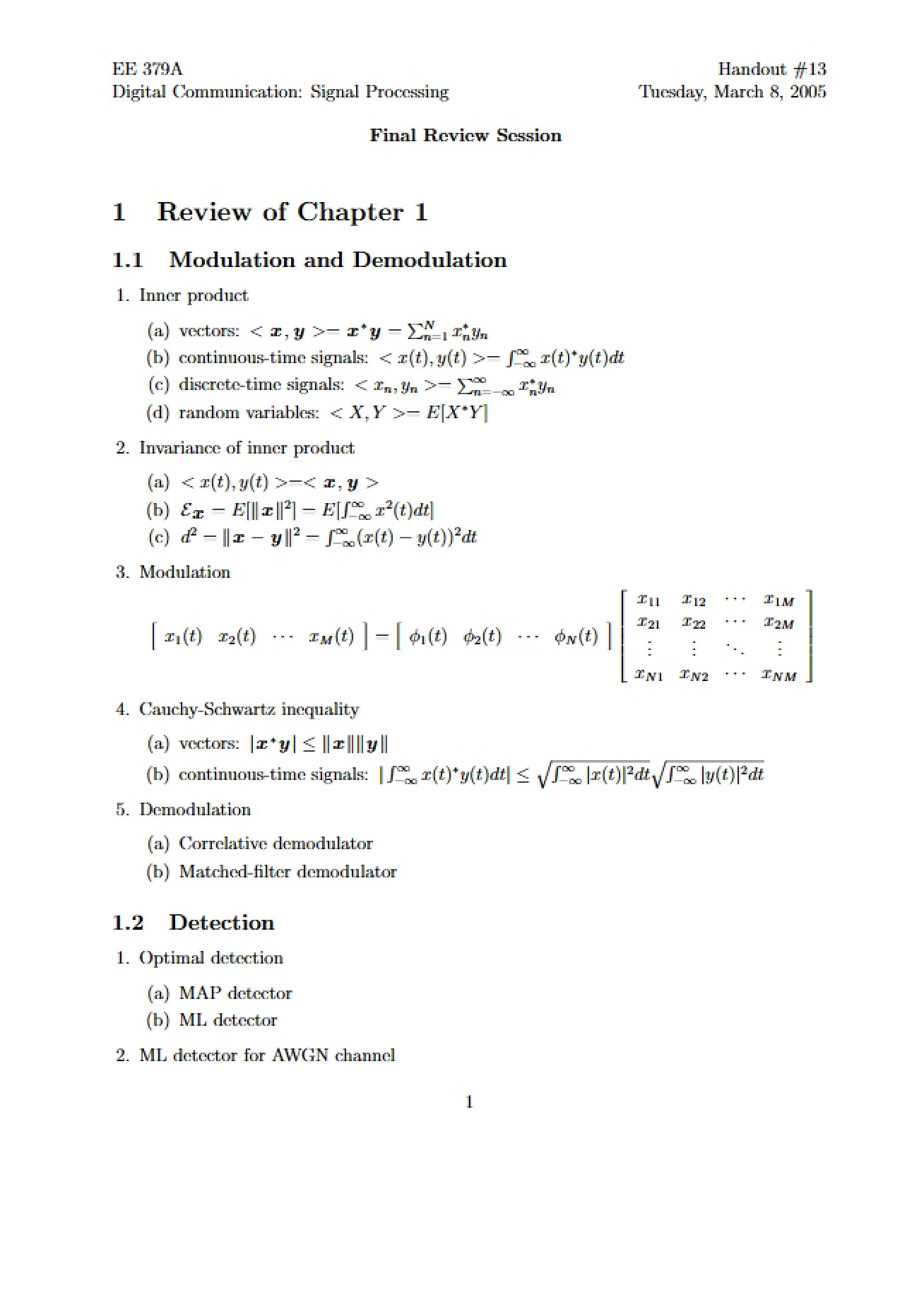 Study Notes on Digital Communication