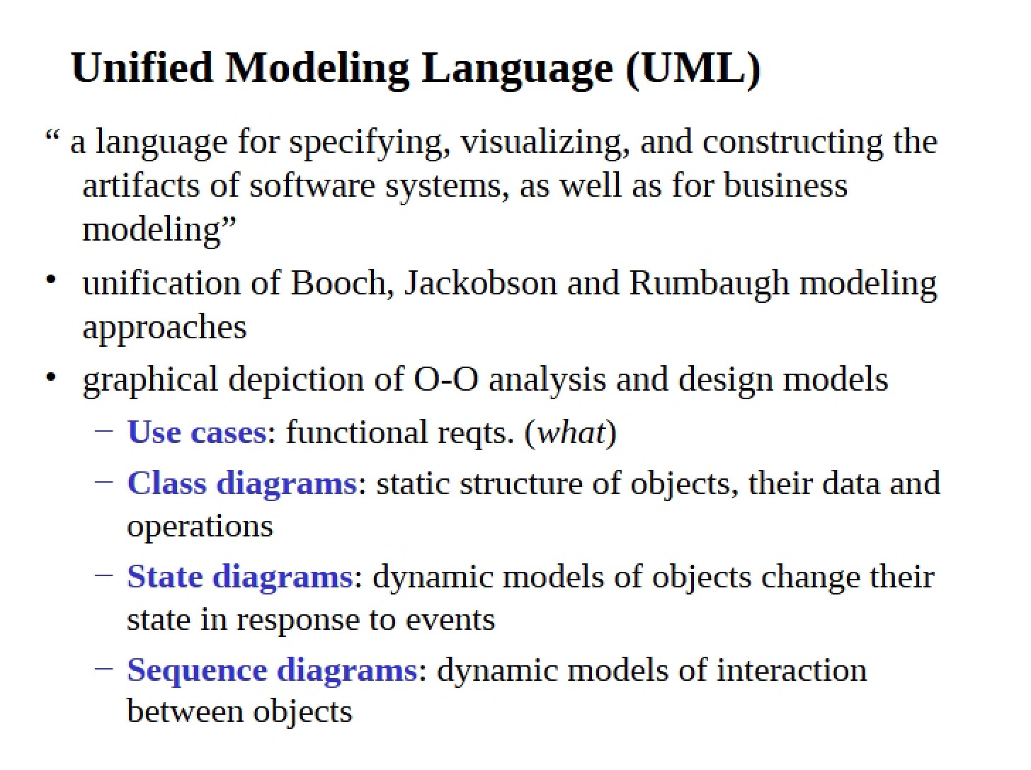 UML (Unified Modeling Language)
