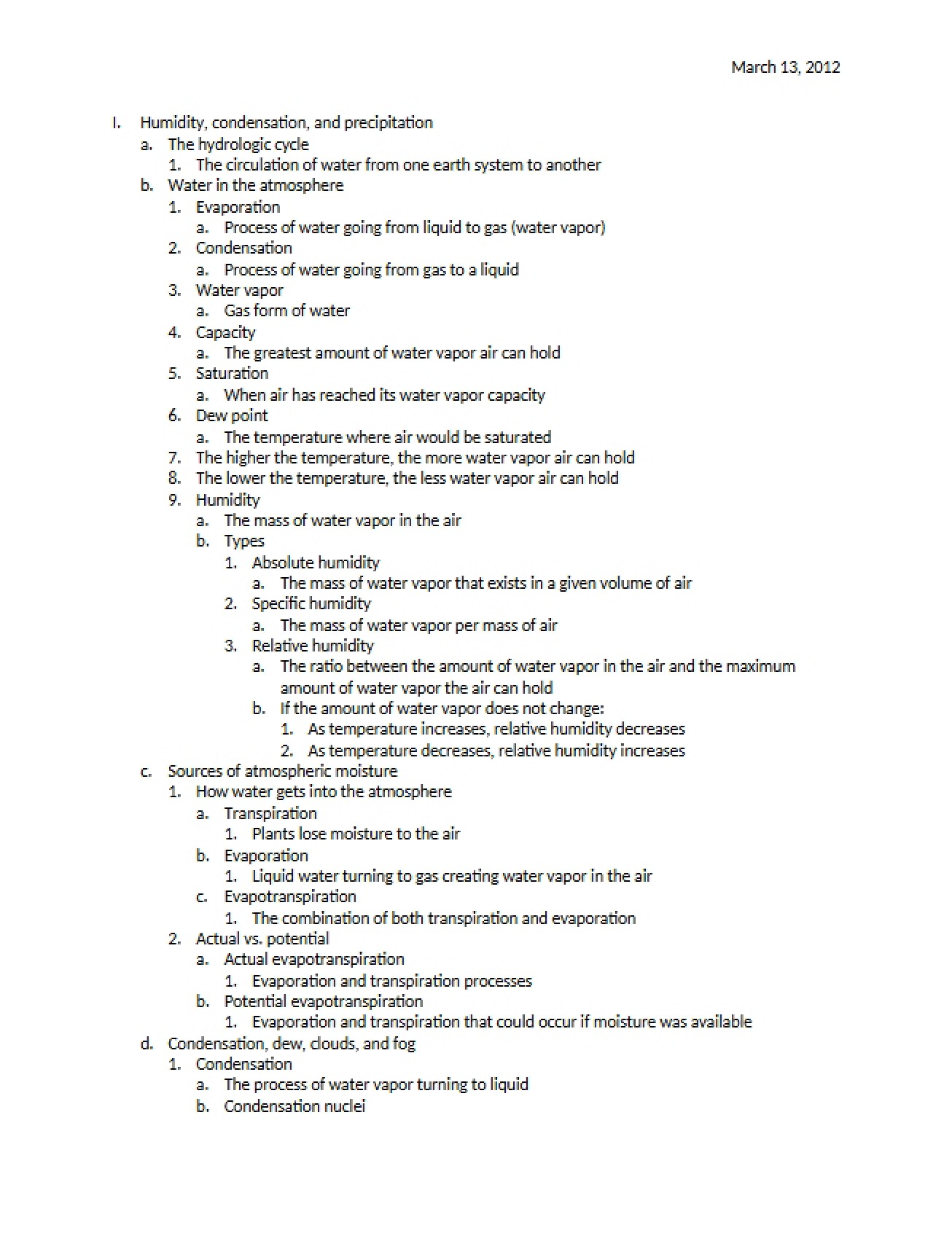 Physical Geography Notes