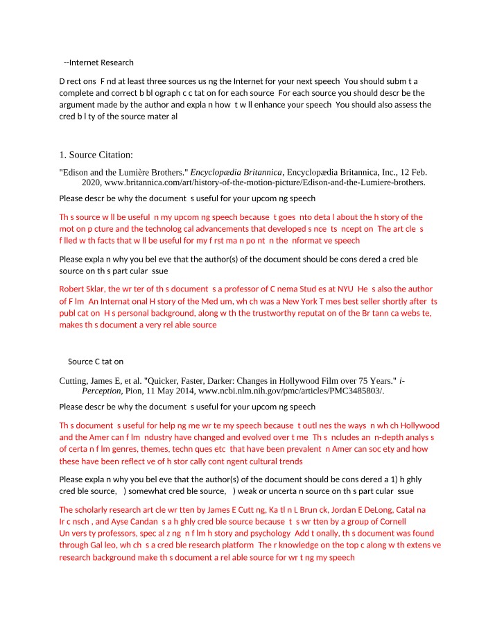 Worksheet on Internet Research