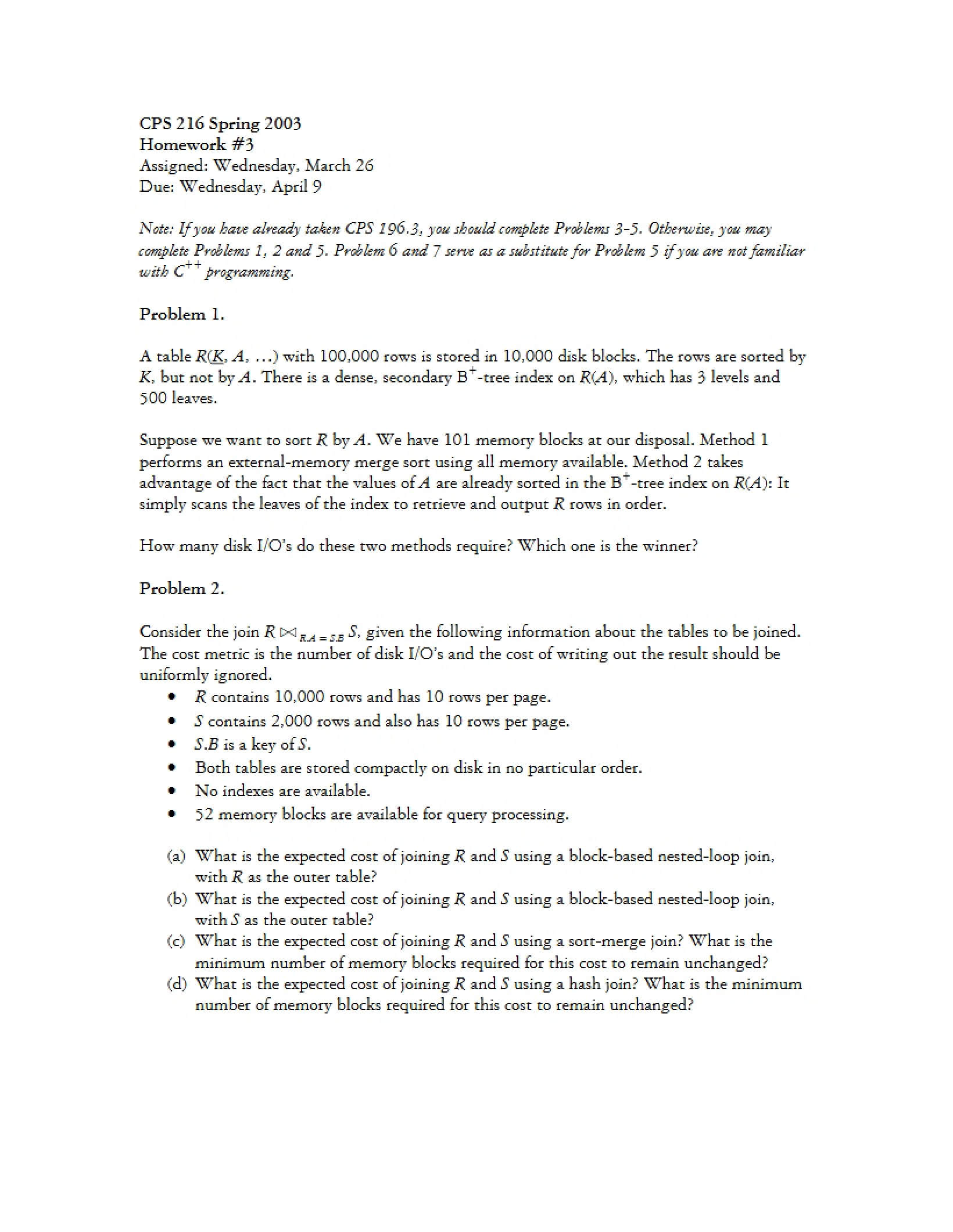 Problem Set Three