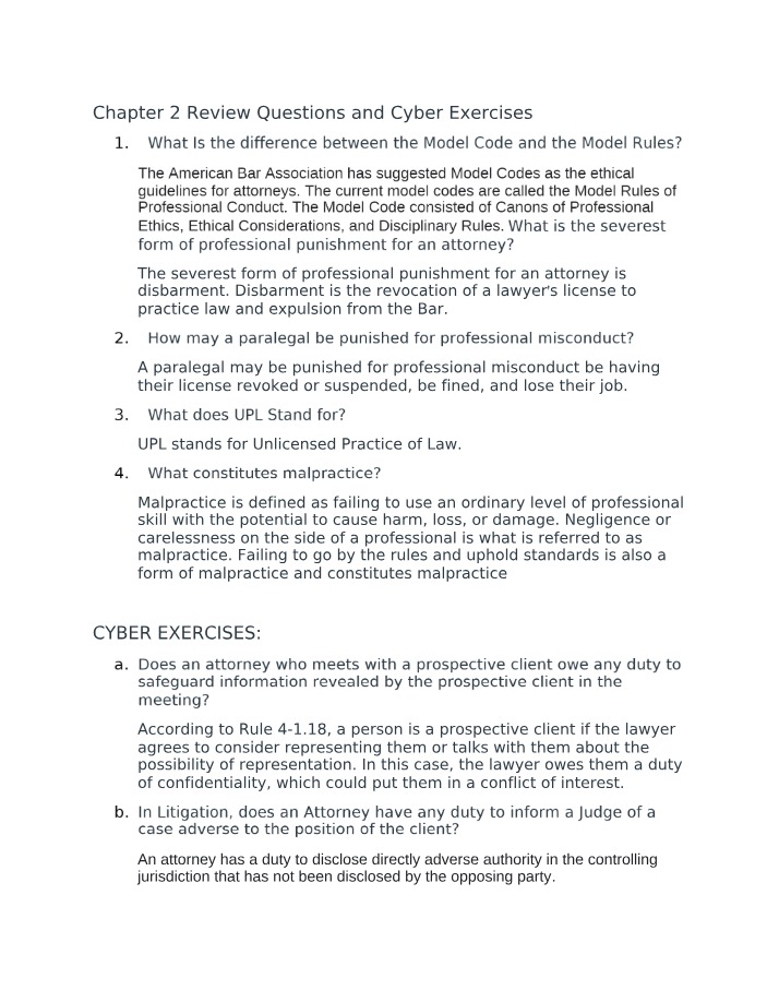 Review Questions and Cyber Exercises for Chapter 2