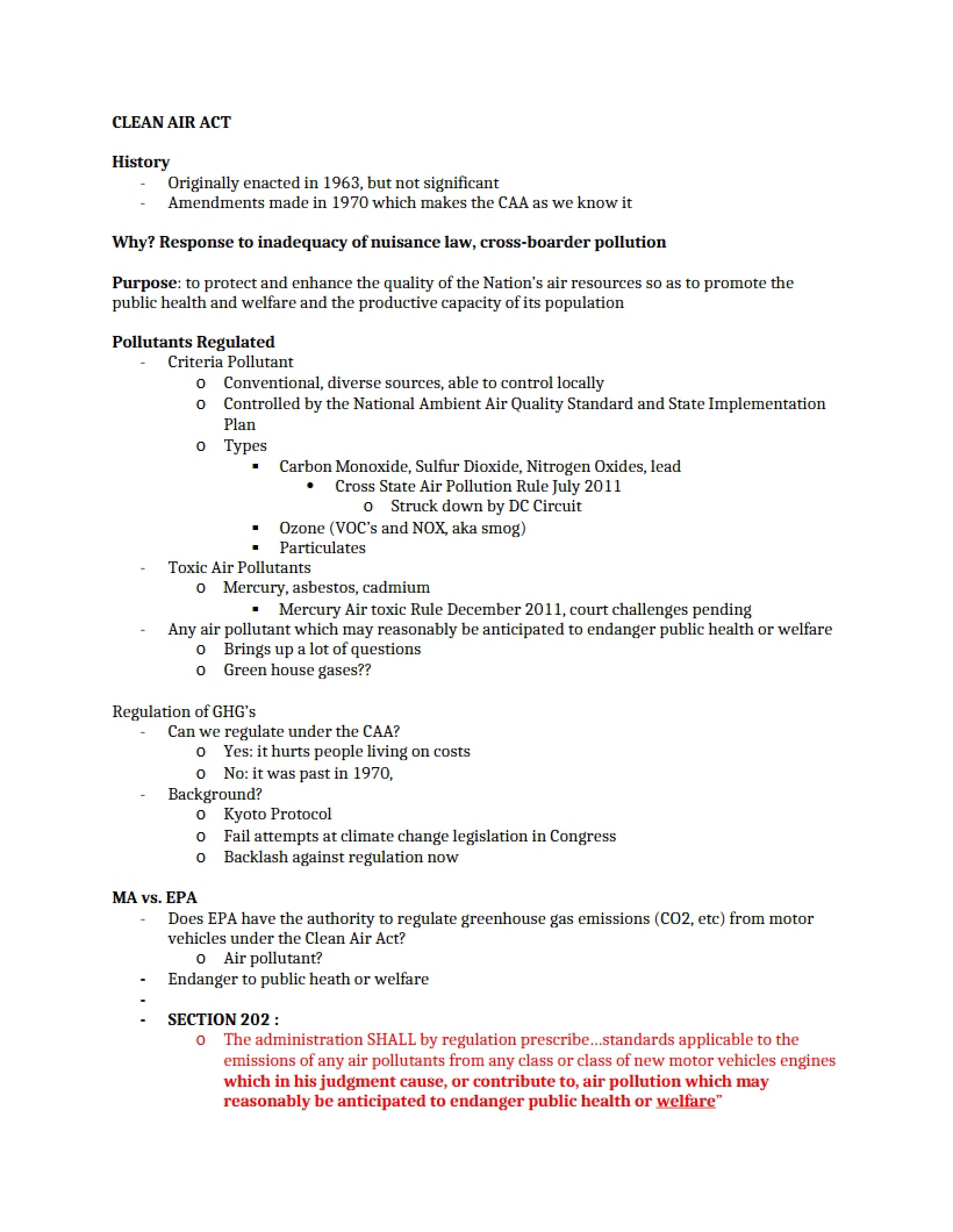 Clean Air Act Overview