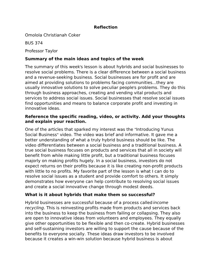 Hybrid Businesses - Solving Social Issues and Social Transformation
