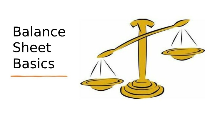 Basics of the Balance Sheet