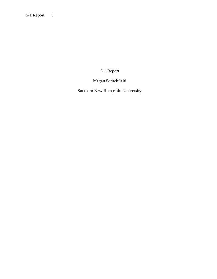 BUS101 - 5-1 Report