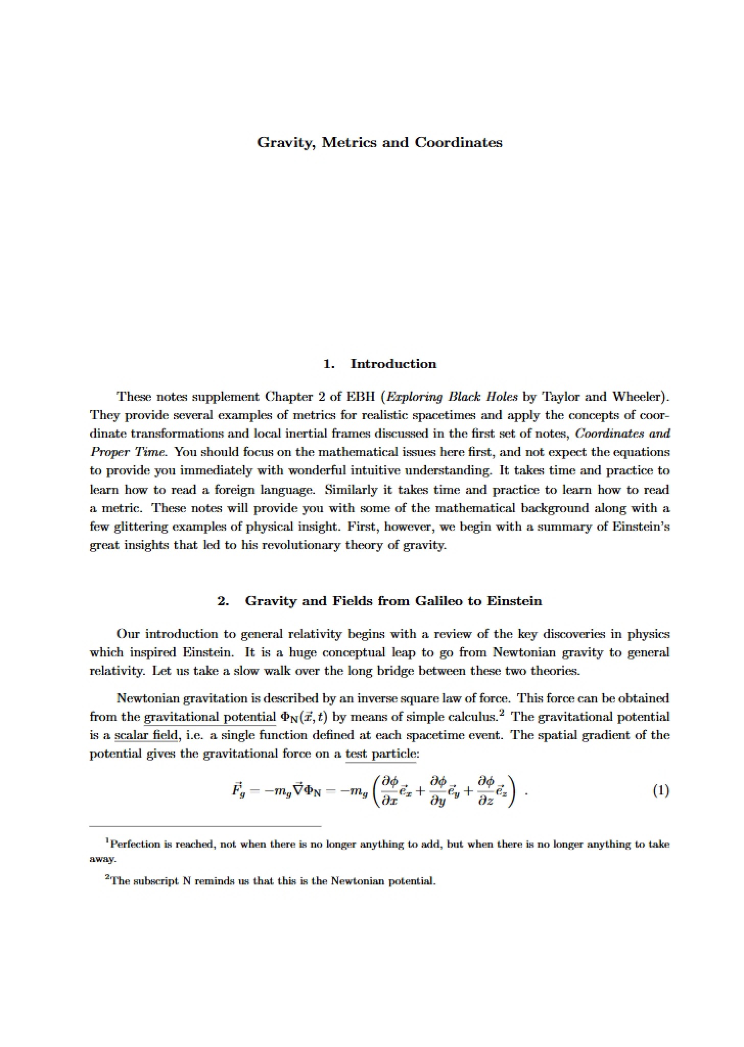 Coordinates, Metrics, and Gravity