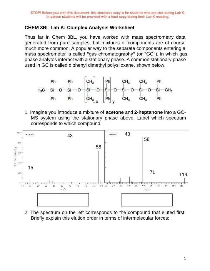 Gas and Liquid Chromatography - Lab K