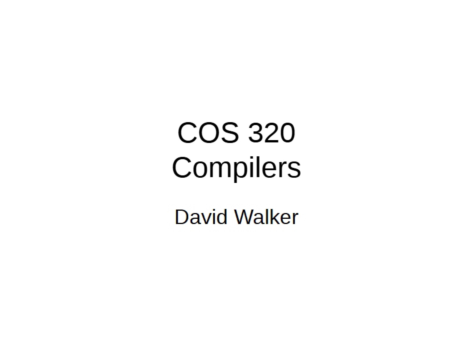 Compiler Techniques